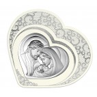Obrazek srebrny Święta Rodzina w sercu 17,2 cm*18,2 cm