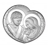 Święta Rodzina -obrazek srebrny 16,2-15 cm - Grawer gratis