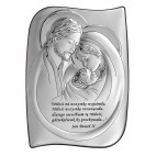 Obrazek srebrny Św Rodzina 18,3*26 cm z cyt. Jana Pawła II