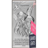 Obrazek srebrny Anioł Stróż z modlitwą 9 cm * 18 cm