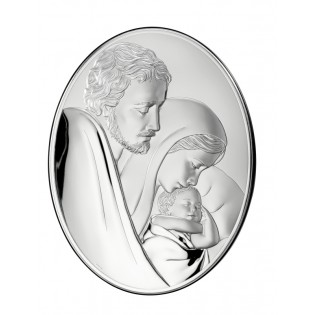 Święta Rodzina - obrazek srebrny 9/13 cm Grawer gratis.