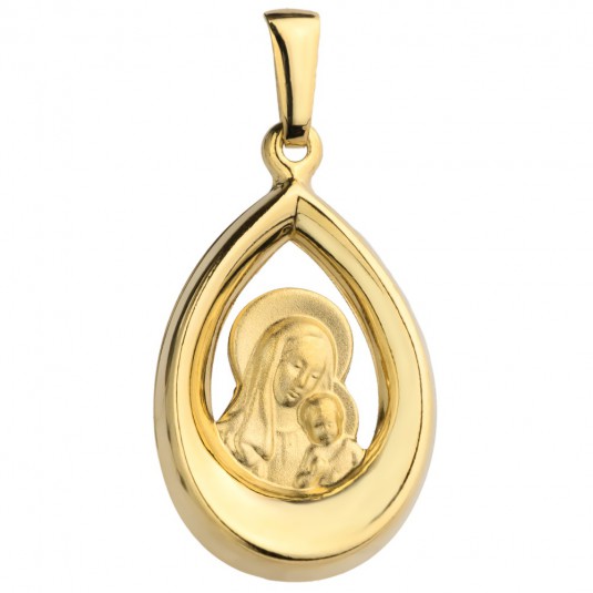 Złoty medalik Matka Boska z Jezusem pr. 585